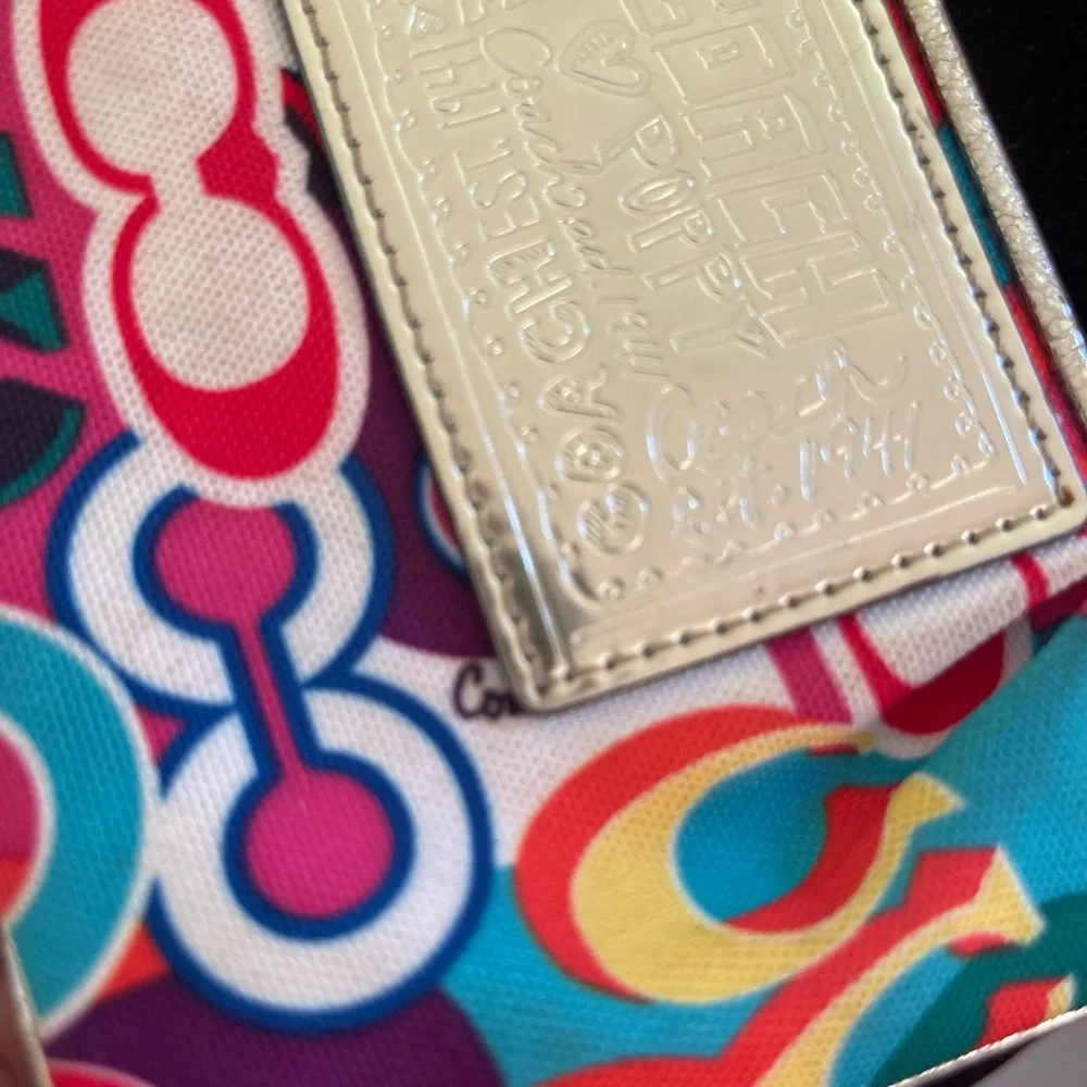 COACH - Mini Wristlet - Wallet- Vibrant Multicolor- Canvas - Picture 11 of 16